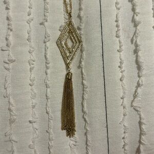Gold diamond shaped statement necklace